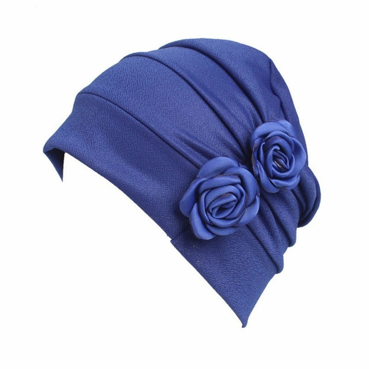 Flower Wrinkled Pull-over Confinement Chemotherapy Cap, One  Size