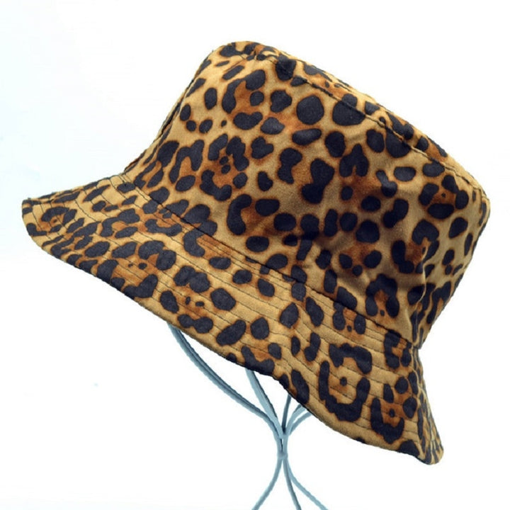 Leopard Double-sided Wearable Fisherman Hat Outdoor Sun Hat Retro Basin Hat, One Size