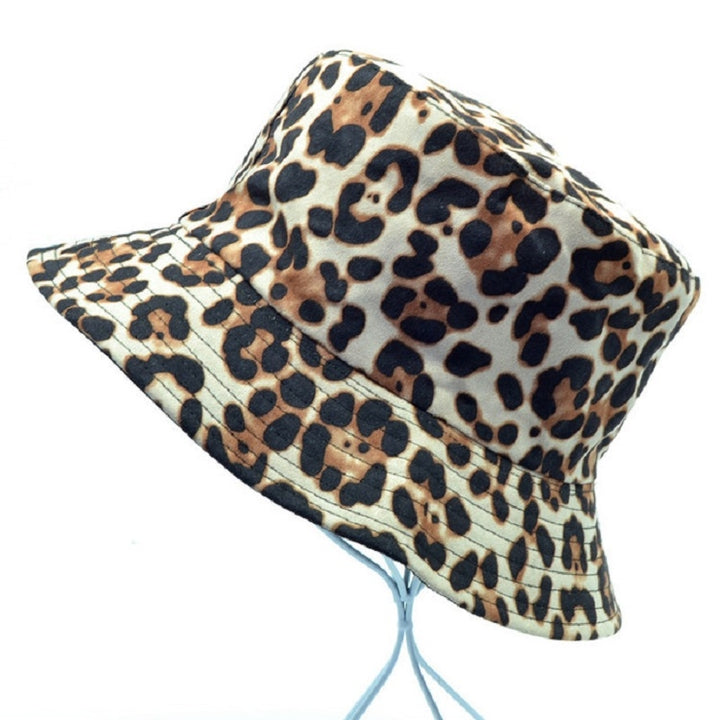 Leopard Double-sided Wearable Fisherman Hat Outdoor Sun Hat Retro Basin Hat, One Size