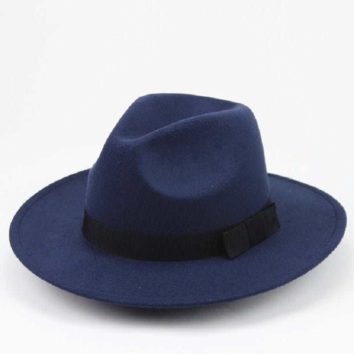 Men / Women Retro British Style Wool Jazz Cap Big Edge Sun Hat