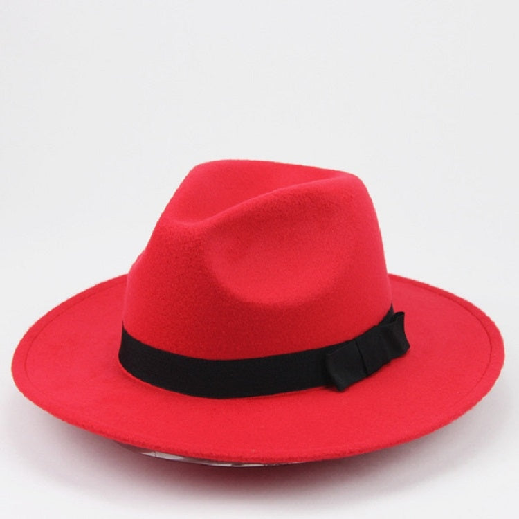 Men / Women Retro British Style Wool Jazz Cap Big Edge Sun Hat