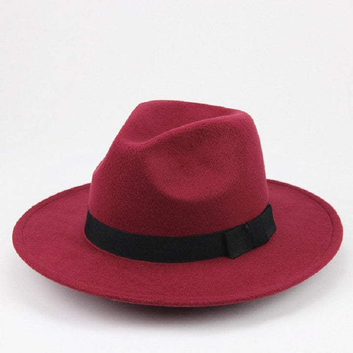 Men / Women Retro British Style Wool Jazz Cap Big Edge Sun Hat