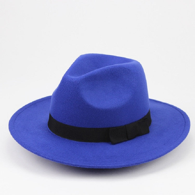 Men / Women Retro British Style Wool Jazz Cap Big Edge Sun Hat