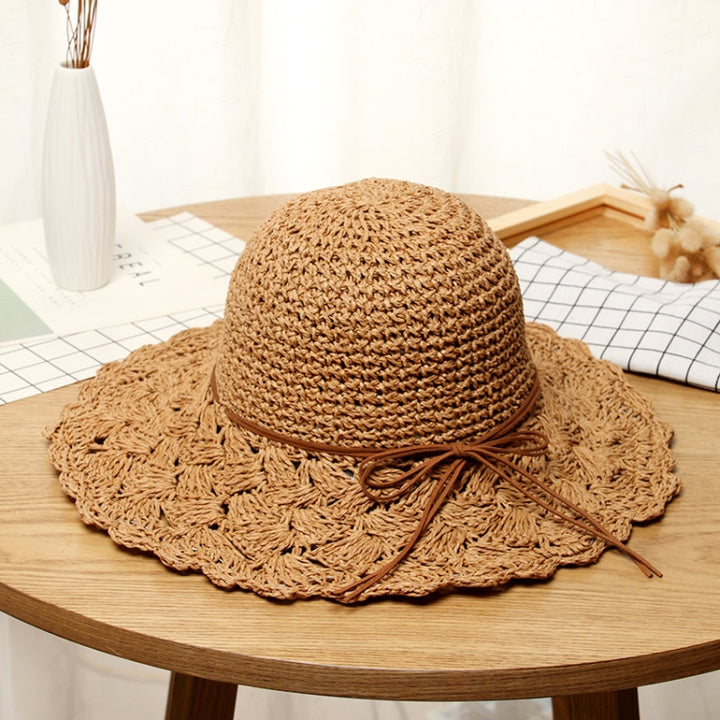 Literary Style Foldable Bow Straw Hat Sunhat