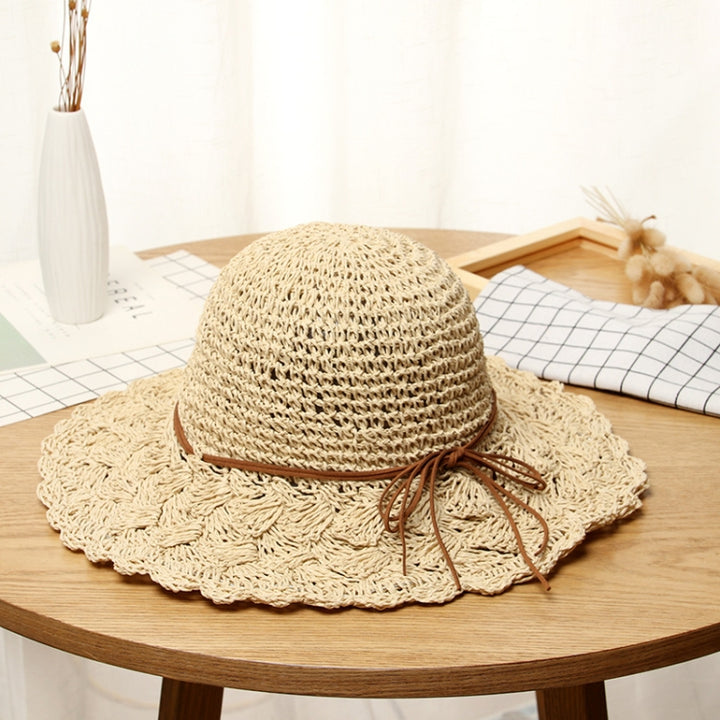 Literary Style Foldable Bow Straw Hat Sunhat