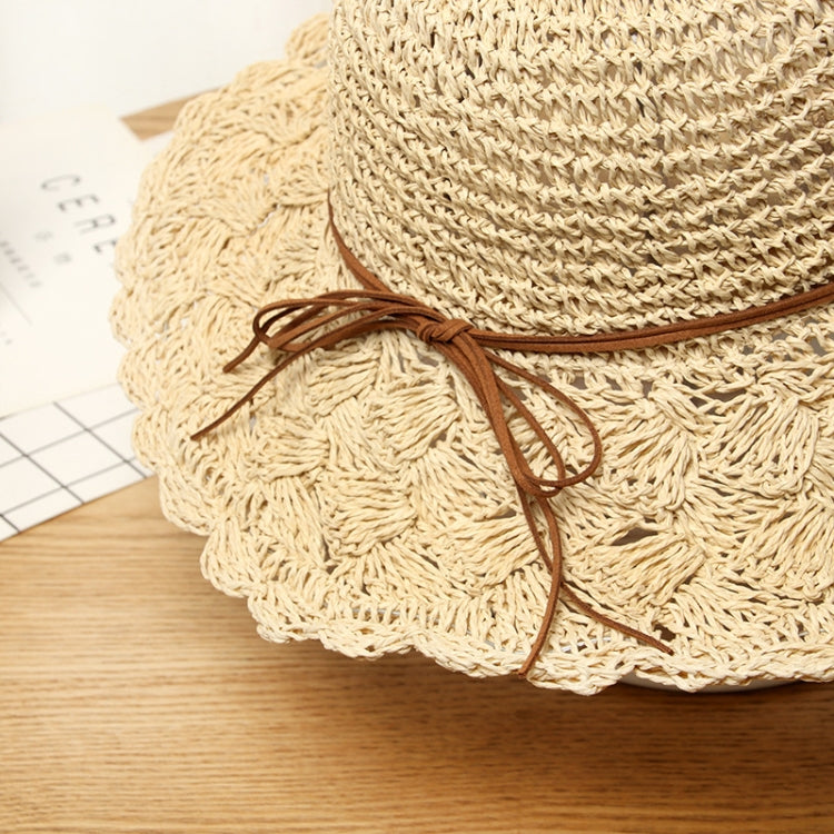 Literary Style Foldable Bow Straw Hat Sunhat