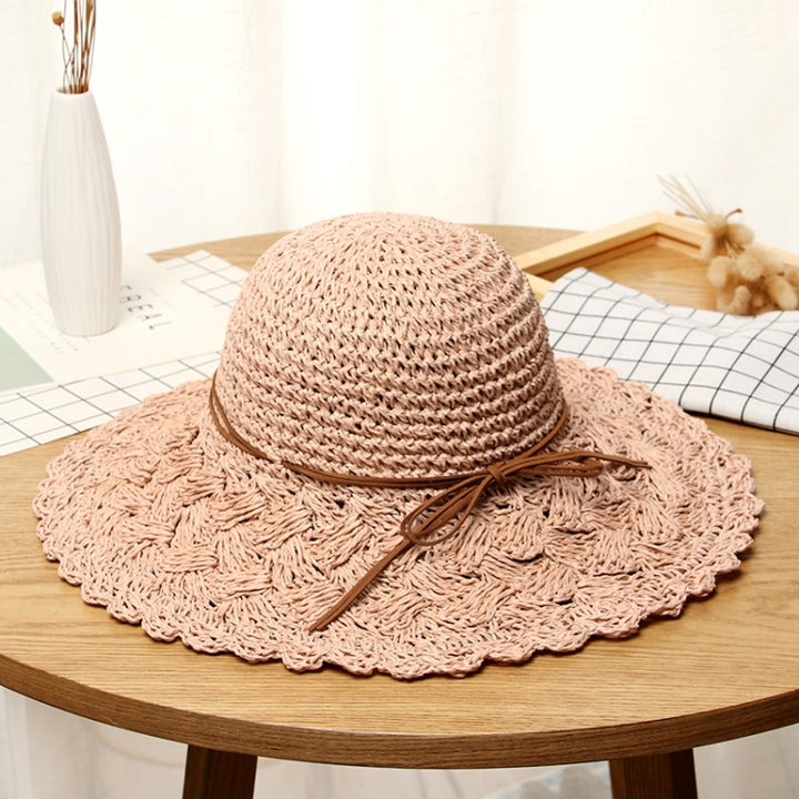 Literary Style Foldable Bow Straw Hat Sunhat