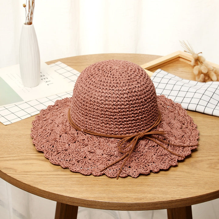 Literary Style Foldable Bow Straw Hat Sunhat