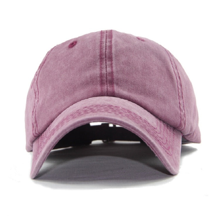 Women Solid Color Washable Purified Cotton Baseball Cap Hip Hop Hat, Adjustable 50-60cm