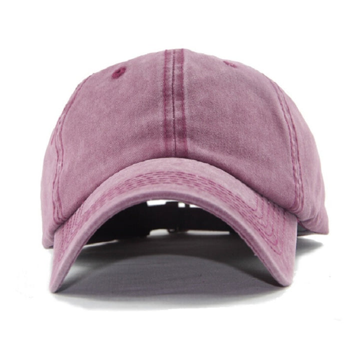 Women Solid Color Washable Purified Cotton Baseball Cap Hip Hop Hat, Adjustable 50-60cm