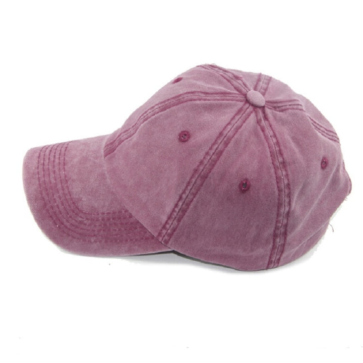 Women Solid Color Washable Purified Cotton Baseball Cap Hip Hop Hat, Adjustable 50-60cm