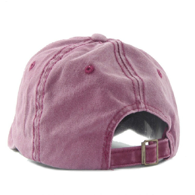 Women Solid Color Washable Purified Cotton Baseball Cap Hip Hop Hat, Adjustable 50-60cm