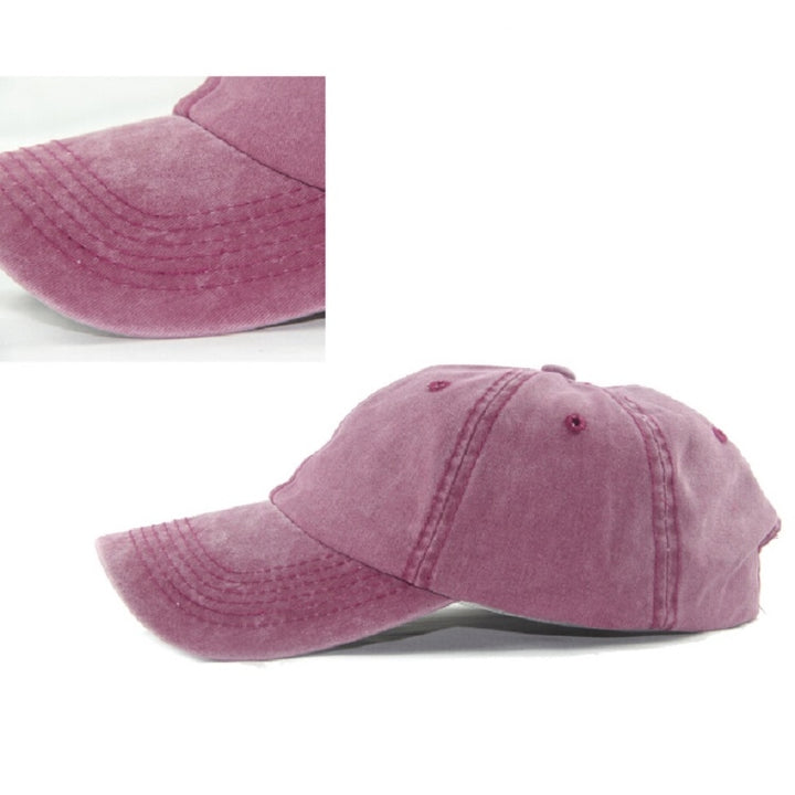 Women Solid Color Washable Purified Cotton Baseball Cap Hip Hop Hat, Adjustable 50-60cm