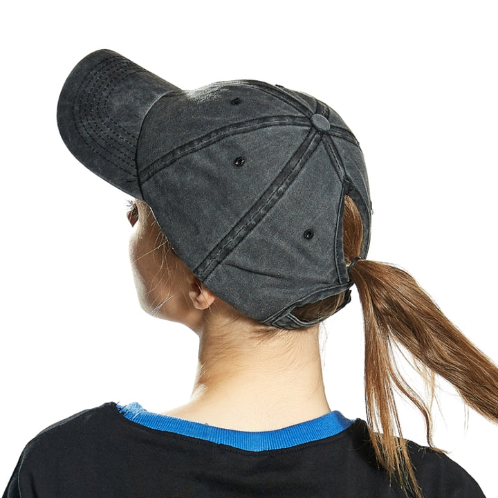 Women Solid Color Washable Purified Cotton Baseball Cap Hip Hop Hat, Adjustable 50-60cm