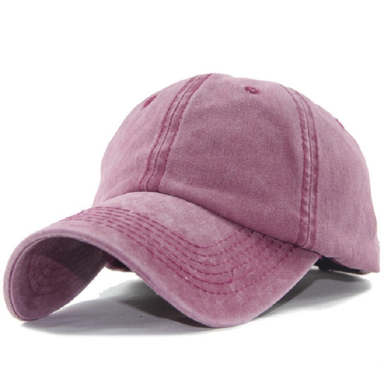 Women Solid Color Washable Purified Cotton Baseball Cap Hip Hop Hat, Adjustable 50-60cm