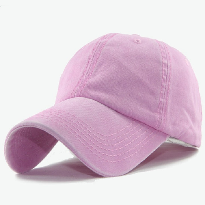 Women Solid Color Washable Purified Cotton Baseball Cap Hip Hop Hat, Adjustable 50-60cm