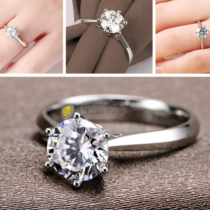 Woman CZ Crystal Wedding Engagement Finger Rings Super Shinning Cubic Zirconia Fine Jewelry, 10, 6, 7, 8, 9