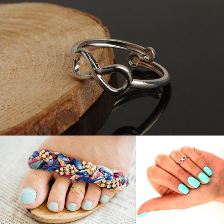 Eight Design Simple Lucky Metal Toe Ring Beach Jewelry For Women