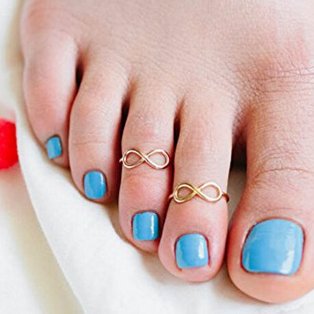 Eight Design Simple Lucky Metal Toe Ring Beach Jewelry For Women