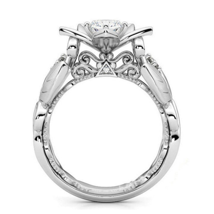 Fashion Rose with Diamond Women Wedding Ring, 6, 7, 8, 9, 10