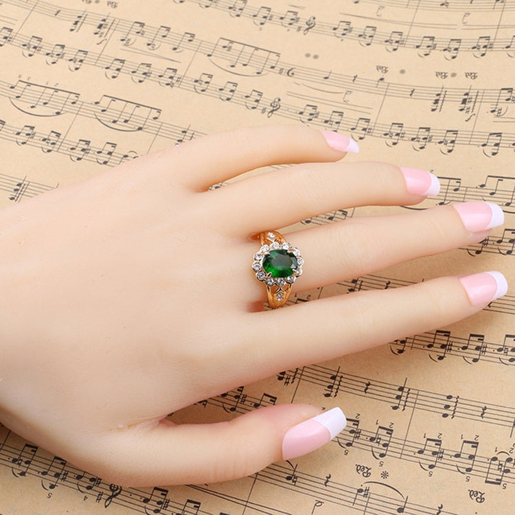 Fashion Vintage Oval Green Gem Diamond Ring, 7, 8, 9, 10