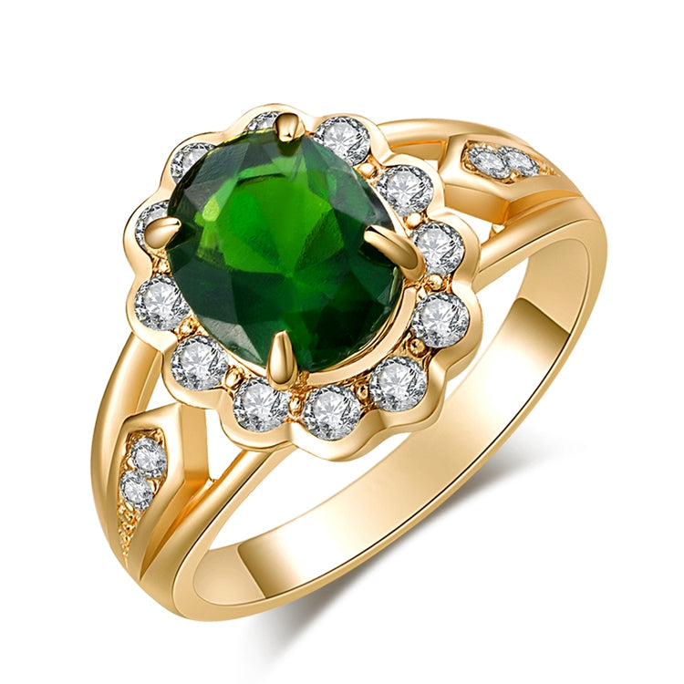 Fashion Vintage Oval Green Gem Diamond Ring, 7, 8, 9, 10