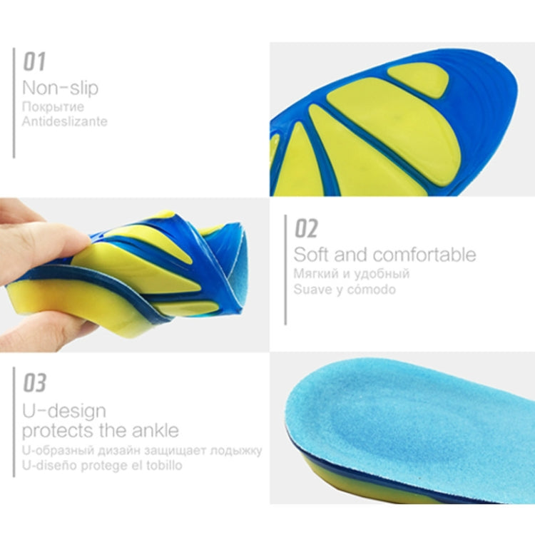 Thickening Shock Absorption Sports Insoles Running Slip Anti-Pain Sweat-Absorbent Breathable Basketball Military Training Insoles, S: 23.5cm, M: 27cm, L: 30.5cm