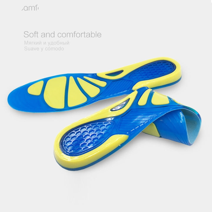 Thickening Shock Absorption Sports Insoles Running Slip Anti-Pain Sweat-Absorbent Breathable Basketball Military Training Insoles, S: 23.5cm, M: 27cm, L: 30.5cm