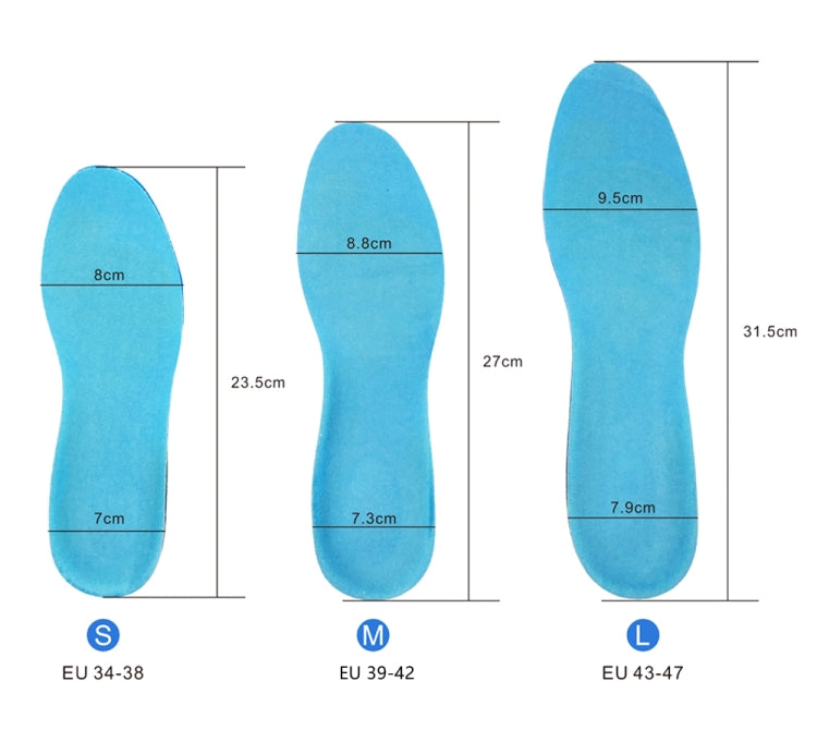 Thickening Shock Absorption Sports Insoles Running Slip Anti-Pain Sweat-Absorbent Breathable Basketball Military Training Insoles, S: 23.5cm, M: 27cm, L: 30.5cm