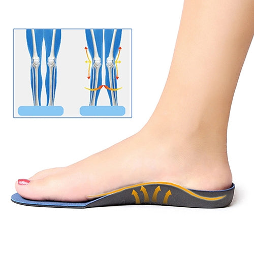 One Pair Flatfoot Orthotics Cubitus Varus Orthopedic Feet Cushion Pads Care Insoles, L(44-47), M(41-43), S(38-40), XS(34-37)