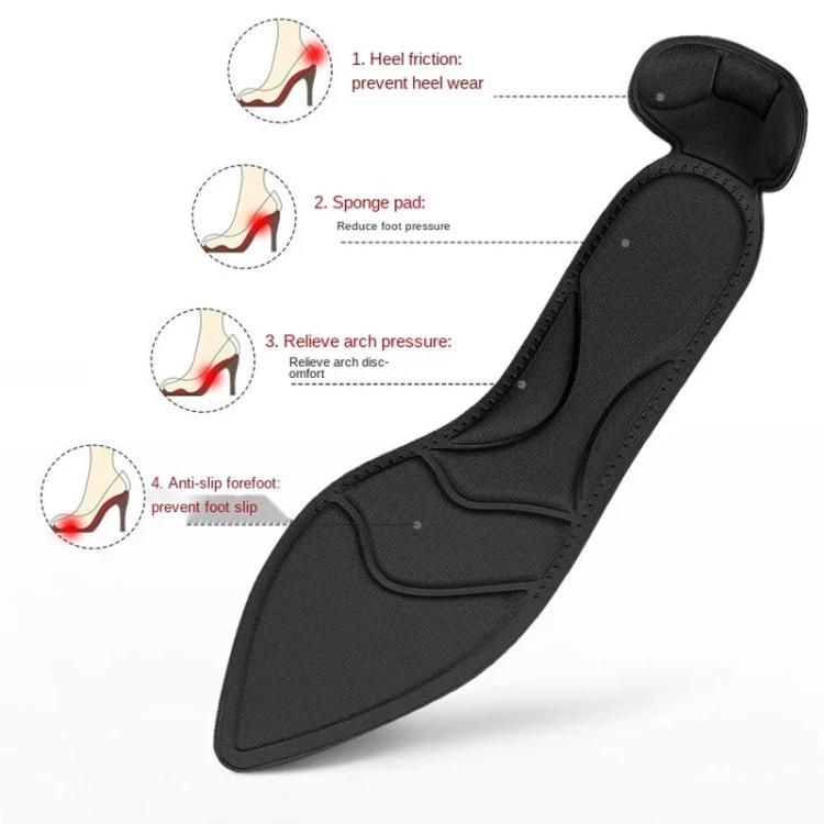 2pcs /Pair 8D Pad Inserts Heel Post Back Breathable Anti-Slip For High Heel Shoe Insole