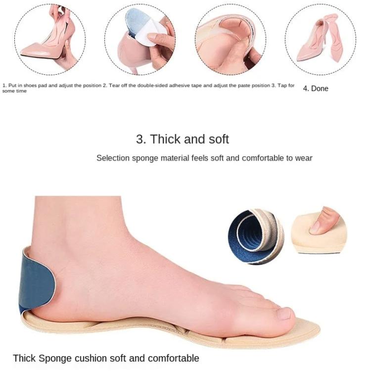 2pcs /Pair 8D Pad Inserts Heel Post Back Breathable Anti-Slip For High Heel Shoe Insole