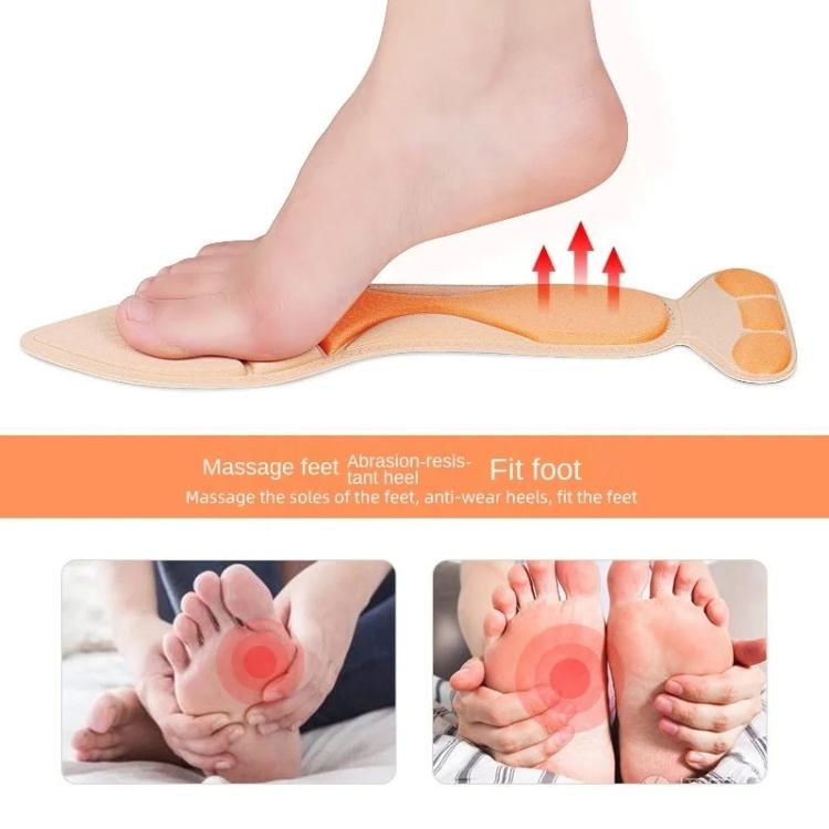 2pcs /Pair 8D Pad Inserts Heel Post Back Breathable Anti-Slip For High Heel Shoe Insole