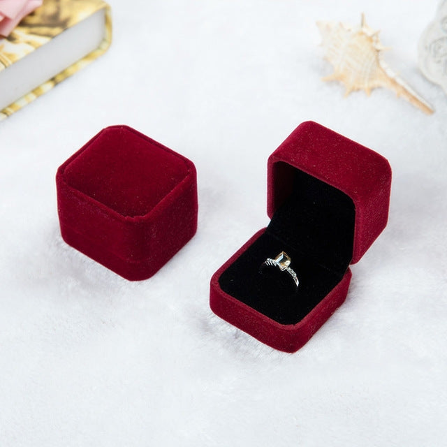 3 PCS Wedding Jewelry Accessories Squre Velvet Jewelry Box Jewelry Display Case Gift Boxes Ring Earrings Box