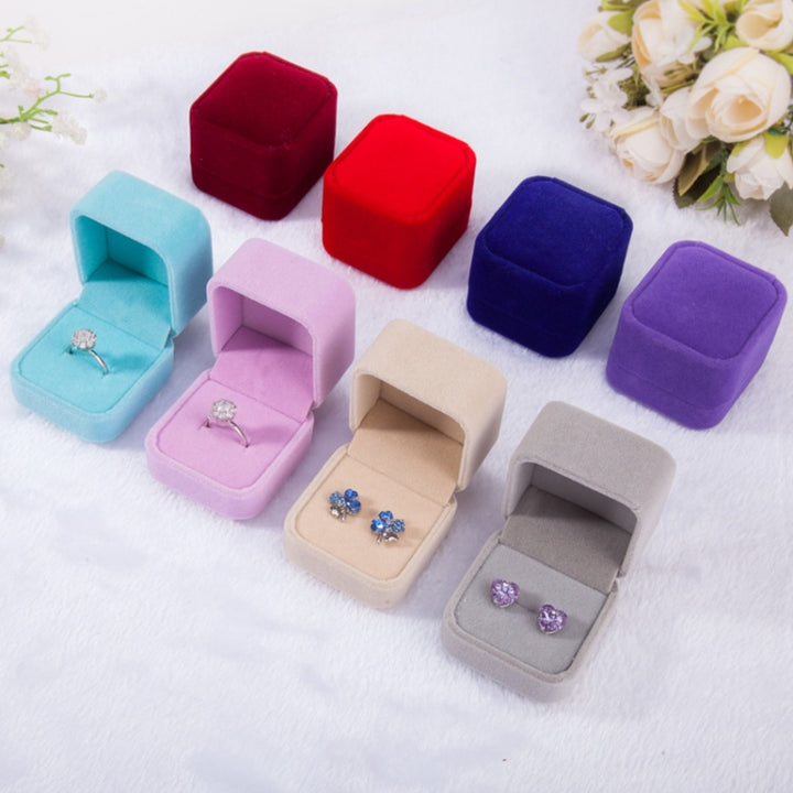 3 PCS Wedding Jewelry Accessories Squre Velvet Jewelry Box Jewelry Display Case Gift Boxes Ring Earrings Box