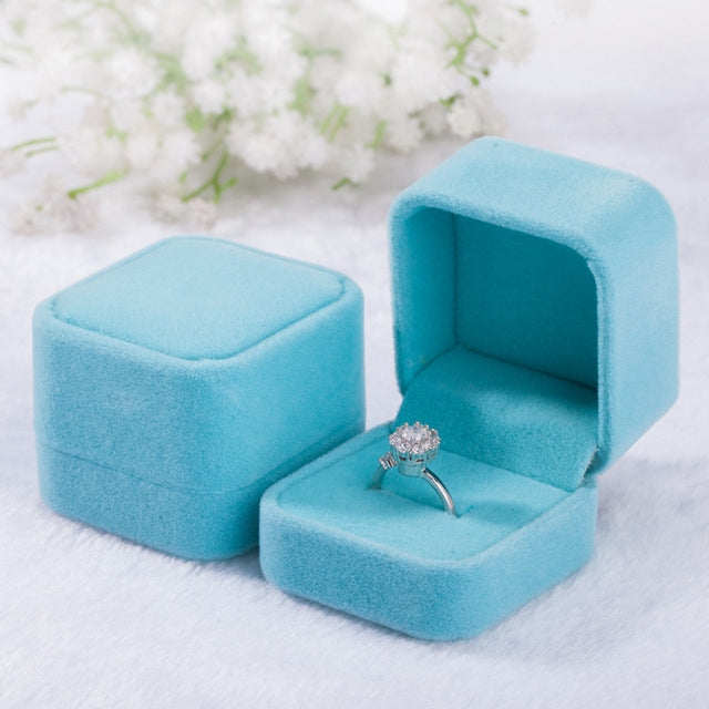 3 PCS Wedding Jewelry Accessories Squre Velvet Jewelry Box Jewelry Display Case Gift Boxes Ring Earrings Box