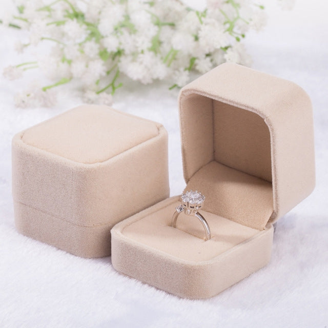 3 PCS Wedding Jewelry Accessories Squre Velvet Jewelry Box Jewelry Display Case Gift Boxes Ring Earrings Box