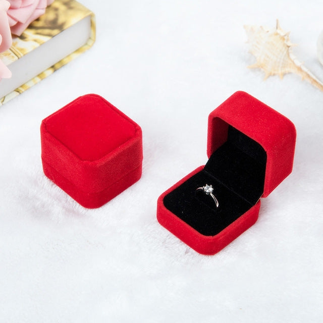 3 PCS Wedding Jewelry Accessories Squre Velvet Jewelry Box Jewelry Display Case Gift Boxes Ring Earrings Box