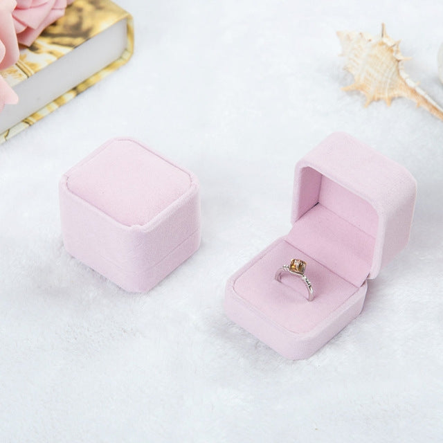 3 PCS Wedding Jewelry Accessories Squre Velvet Jewelry Box Jewelry Display Case Gift Boxes Ring Earrings Box