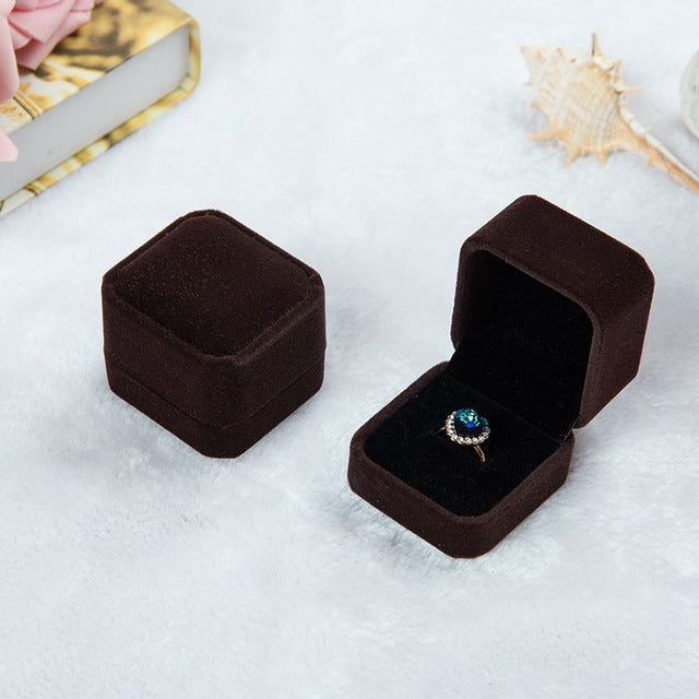 3 PCS Wedding Jewelry Accessories Squre Velvet Jewelry Box Jewelry Display Case Gift Boxes Ring Earrings Box