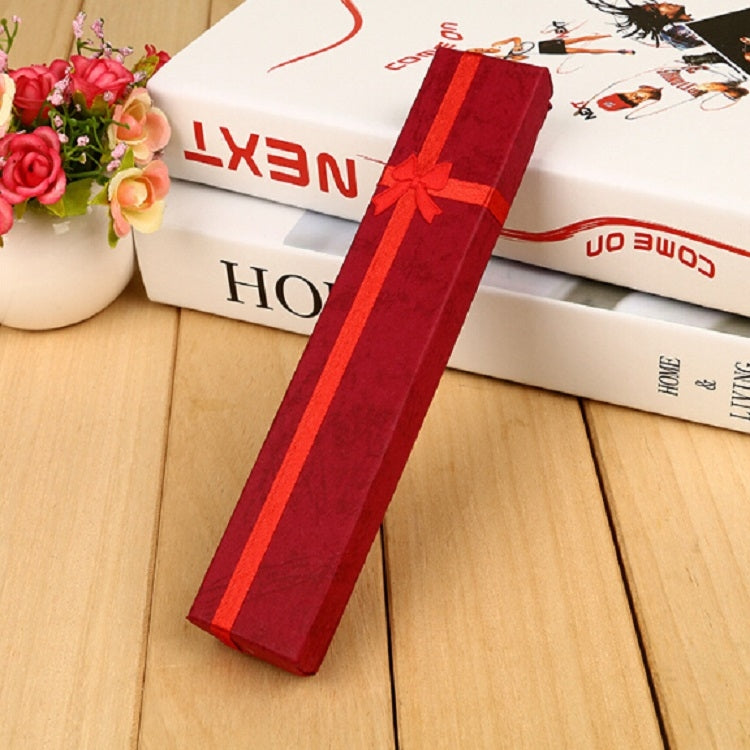 3 PCS Rectangular Rose Bow Gift Box Necklace Box Jewelry Box, Random Color Delivery