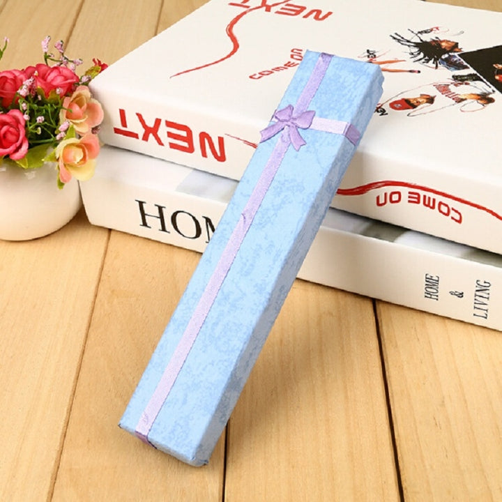 3 PCS Rectangular Rose Bow Gift Box Necklace Box Jewelry Box, Random Color Delivery