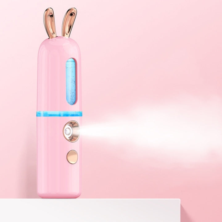 Facial Steamer Nano Spray Water Replenishing Instrument Portable Cold Spray Machine Charging Beauty Instrument Alcohol Disinfection, Cute Rabbit, Cute Deer, Crown