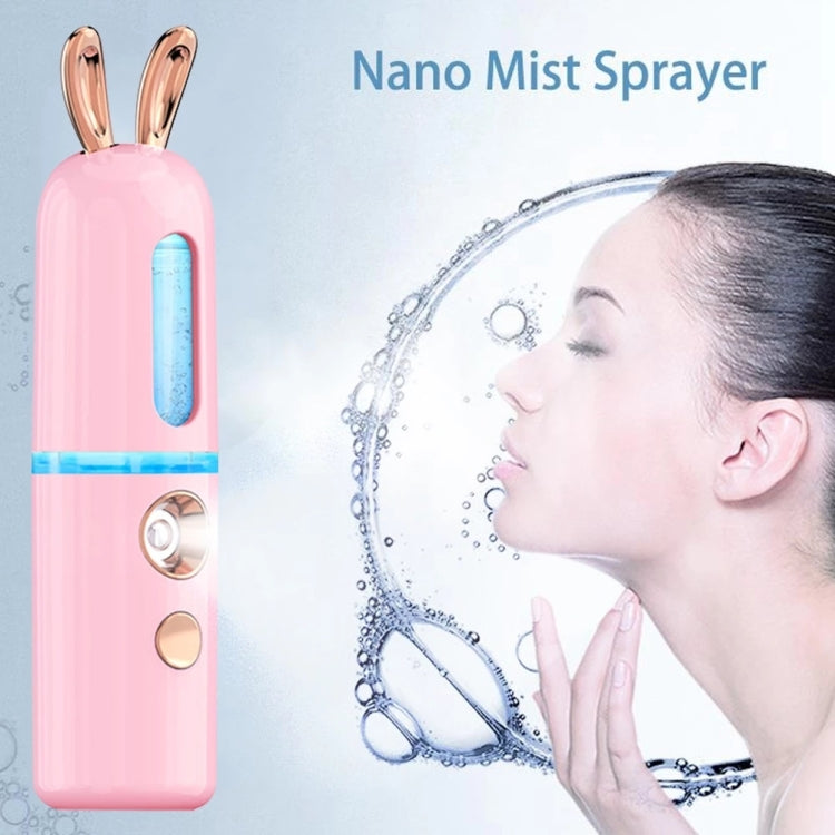 Facial Steamer Nano Spray Water Replenishing Instrument Portable Cold Spray Machine Charging Beauty Instrument Alcohol Disinfection, Cute Rabbit, Cute Deer, Crown