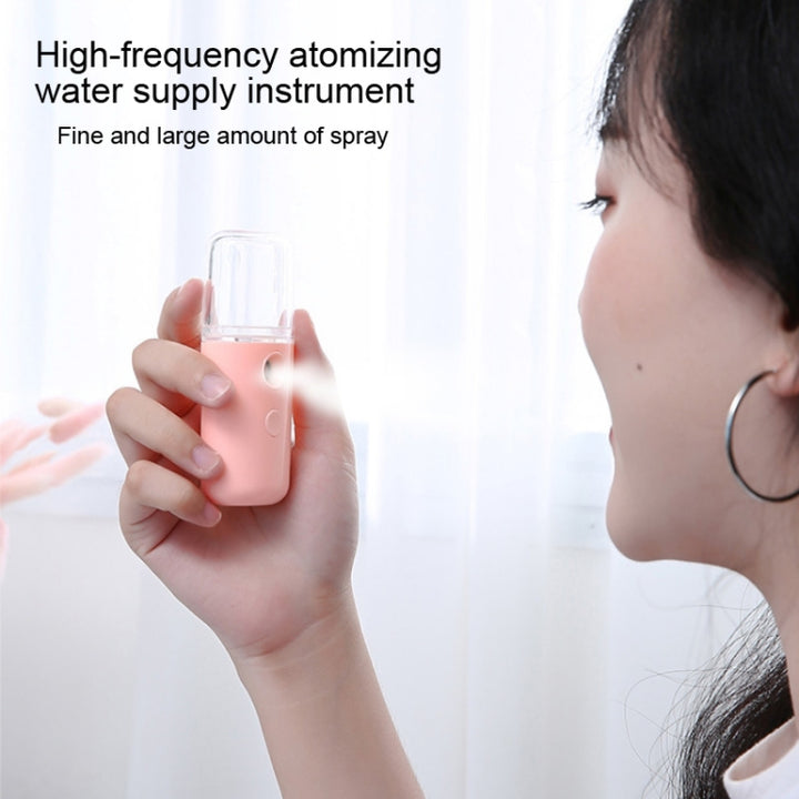 Facial Hydration Instrument Air Humidifier USB Beauty Cold Spray Instrument Auto Alcohol Disinfection Spayer, White, Pink, Green, Yellow