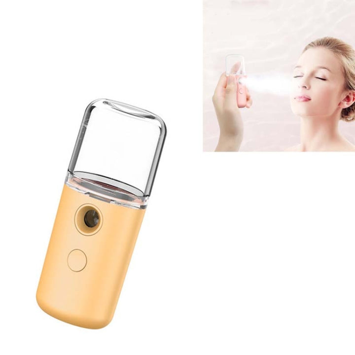 Facial Hydration Instrument Air Humidifier USB Beauty Cold Spray Instrument Auto Alcohol Disinfection Spayer, White, Pink, Green, Yellow