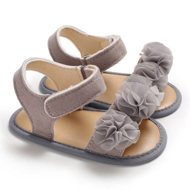 Flowers Baby Girls Shoes Anti-slip Sandals Prewalkers Walking Shoes Beach Sandals, 13-18 Months, 7-12 Months, 0-6 Months