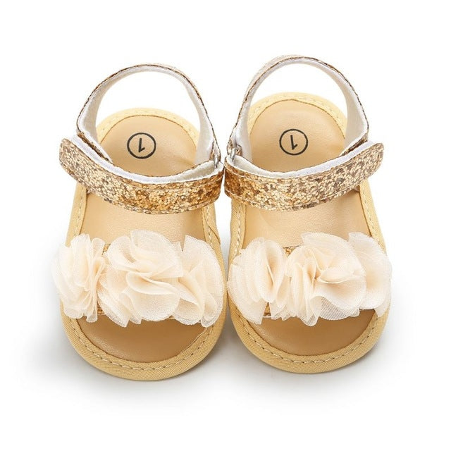 Flowers Baby Girls Shoes Anti-slip Sandals Prewalkers Walking Shoes Beach Sandals, 13-18 Months, 7-12 Months, 0-6 Months