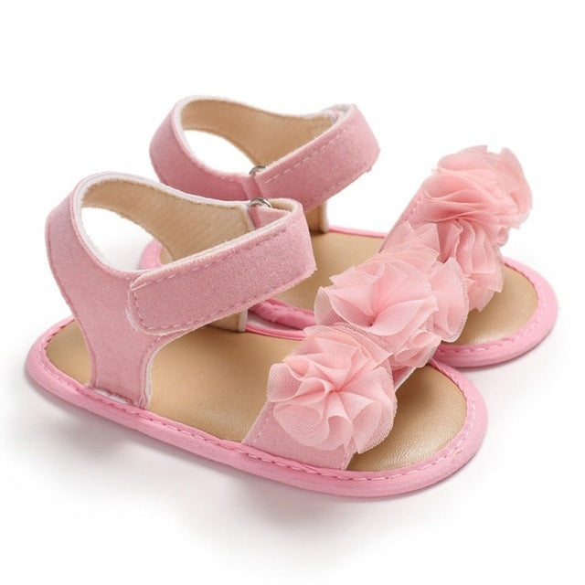 Flowers Baby Girls Shoes Anti-slip Sandals Prewalkers Walking Shoes Beach Sandals, 13-18 Months, 7-12 Months, 0-6 Months