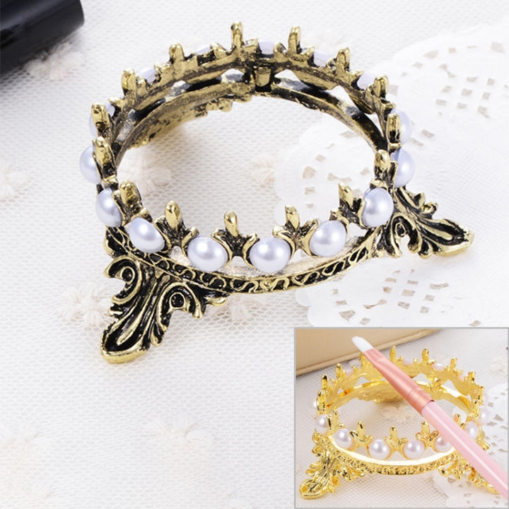 Portable Pearls Rack Crown Novelty Home Alloy Tools Stand Nail Art Brush Pen Holder